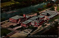 Linen Postcard Air View of the Tobin Packing Co in Fort Dodge, Iowa picture