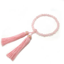 Cut Rose Quartz Crystal Japanese Juzu Buddhist Prayer beads Mala Beads for Women picture
