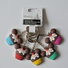 Disney Parks Sweet Treats Mickey Mouse Cupcake Keychain Set of 5 Bundle NEW picture