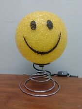 Melted Plastic Popcorn Yellow Smiley Face Tabletop End Table Night Light Lamp picture