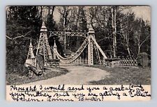Youngstown OH-Ohio, Suspension Bridge, Mill Creek Park, Vintage Postcard picture