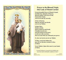 (2 Copies) Cardstock Our Lady of Mount Carmel Holy Prayer Card Catholic picture