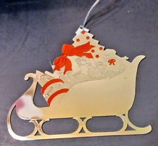 Avon Fine Collectables 1991 Silver Plate Sleigh Ride Christmas Ornament NEW picture
