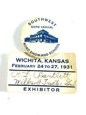 1931 VTG Southwest Road Show and School Wichita Kansas KS button pin pinback picture