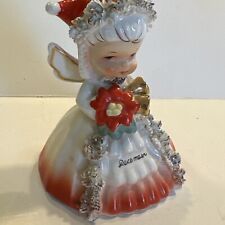 Vintage Napco Angel Bell 1956 S1307L December Spaghetti String Christmas Girl picture