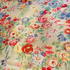 7 Yards Vintage Designer Decorator Fabric Roses Painterly Cottage Core Monet picture