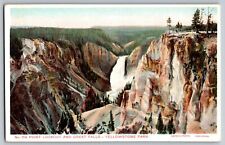 Yellowstone Park, Wyoming WY - Point Lookout & Great Falls - Vintage Postcard picture