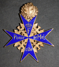 WW1 German Prussian Pour Le Merite cross, Dark Blue, BEAUTIFUL SILVER PIECE RARE picture