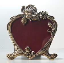 Vintage 1991 Hamilton Gifts Ltd Picture Frame Metal Heart Romantic Roses Taiwan picture