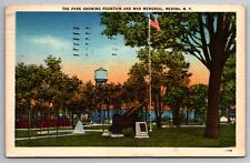 Postcard Park Fountain & War Memorial Medina New York    F2 picture