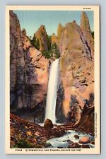 Tower Fall, Towers, Creek, Yellowstone National Park, Wyoming Vintage Postcard picture