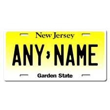Personalized New Jersey License Plate for Bicycles, Kid's Bikes & Cars Ver 1 picture