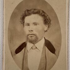 Antique CDV Photograph Handsome Man Goatee Great Hair Chicago IL picture