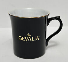 Gevalia Porcelain Coffee Tea Cup, Black with Gold Rim, Set of 2, PRE-OWNED picture