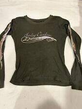 Women’s Small Harley Davidson Long Sleeve Sturgis 2005 Waffle Green picture
