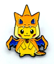 PIKACHU WEARING CHARIZARD PONCHO PIN Cute Pokemon Mascot Enamel Brooch Anime picture