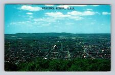 Reading PA- Pennsylvania, Aerial Of Town Area, Antique Souvenir Vintage Postcard picture