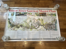 Vintage Rare Rouge River Gateway Master Plan Detroit Michigan Poster 2 sided picture