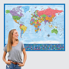 Giant World Map - Mega Map of the World - Laminated - 46