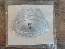 Vintage USPS US Post Office Mail Letter Carrier Metal Cap Badge #7 Hat NOS picture