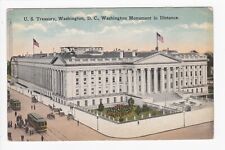 U.S. Treasury Washington DC Washington Monument In Distance Trolley DB Postcard picture