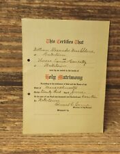 Antique Marriage Certificate Watertown Massachusetts MA 1917 picture