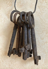 WESTERN AMERICANA 18th to 19th CENTURY SKELETON KEY RING WITH 9 KEYS picture