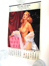 VINTAGE 1961 PINUP WALL CALENDAR ADVERTISING GARY INDIANA SIP AND BITE TAP ROOM picture