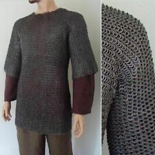 LARGE Chainmail Shirt Flat Riveted ,Flat Washer Chain Mail Haubergeon ARMOR LARP picture