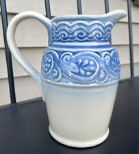 Longaberger American Craft Cornflower Blue 40 oz Pitcher 8 Inches Tall Pottery picture