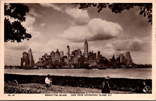 New York City Manhattan Island Skyline Real Photo RPPC Vintage C. 1931 Postcard  picture