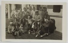Rppc Ship Usaramo with Captain ? on Deck With Children Real Photo Postcard R5 picture