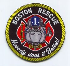 Boston Fire Department Rescue 1 Patch Massachusetts MA v4 picture