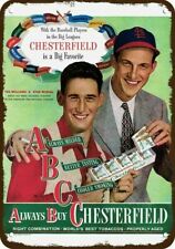 1947 TED WILLIAMS & STAN MUSIAL Smoke CHESTERFIELD CIGARETTES DECORATIVE METAL S picture