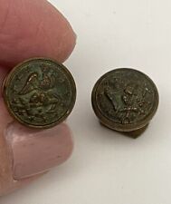 VINTAGE WW1 ALFREDO ROENSCH & CO. MANILA MILITARY HAT CAP BUTTONS SET OF 2 picture