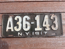 1917 New York  License Plate A36 143 Original Paint picture