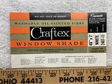 1950s 1960s Craftex Window Shade Label Illinois Shade Corp Chicago Vintage picture