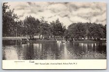 Sunset Lake Showing Island c1900's Asbury Park New Jersey NJ Vintage Postcard picture