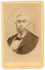 Antique Trimmed CDV c1870s Thurber Stern Looking Older Man Beard Westerly, RI picture