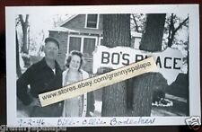 Antique Snapshot Photo-Bill & Ollie Bodecker Family 1946 Outside Bo's Place picture