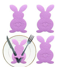 4pcs Easter Bunny Cutlery Holder Bag Fork Knife Pouch Home Party Tableware Decor picture