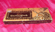 🌈 Vintage Langner Mfg Host Carving Fork Chrome Bakelite Made in USA picture