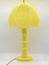 Vintage MCM Honi Chilo Plastic Faux Wicker Yellow Lamp picture