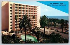 Air View Miramar Hotel & Pool Santa Monica California~Vintage Postcard picture