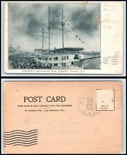 CALIFORNIA Postcard 1905 Venice, Marchetti's Restaurant Ship, Cabrillo P58 picture