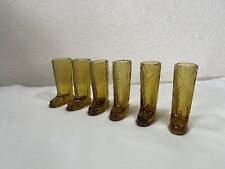 Circleware Kick Back Western Cowboy Boots 1.5 oz Amber Shot Glasses Set of 6 picture