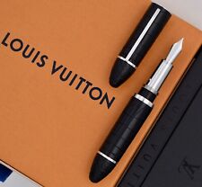 LOUIS VUITTON Cargo Black Alligator Leather Fountain Pen w/ 18K White Gold F Nib picture