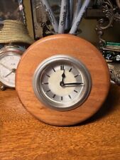 Vintage Antique Small Wind-up Wooden Desk Clock Tested Works-#H12 picture
