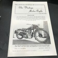 THE OFFICIAL JOURNAL THE VINTAGE MOTORCYCLE CLUB MAGAZINE MARCH 1987 SUNBEAM picture
