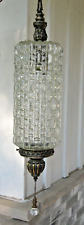 Vtg/Antique 1960's-70's MCM HOLLYWOOD REGENCY Glass Hanging Swag Light/Lamp picture
